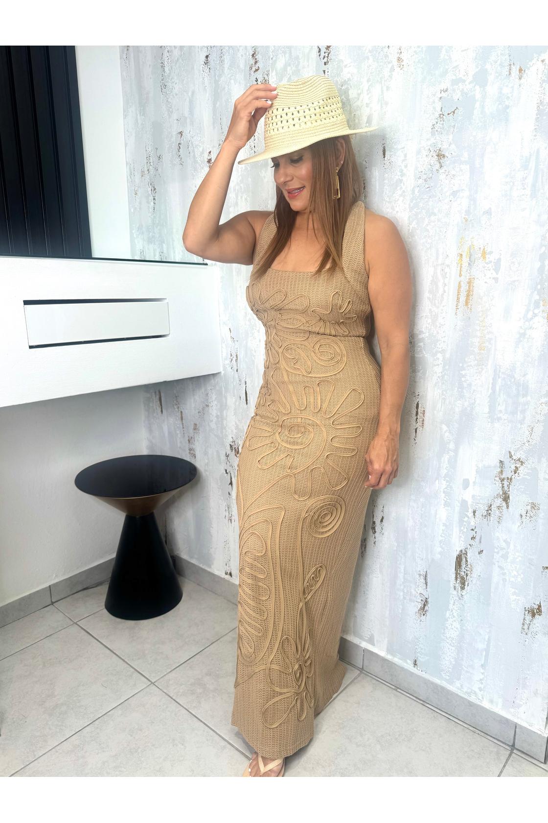 Sexy embroidered Midi Dress
