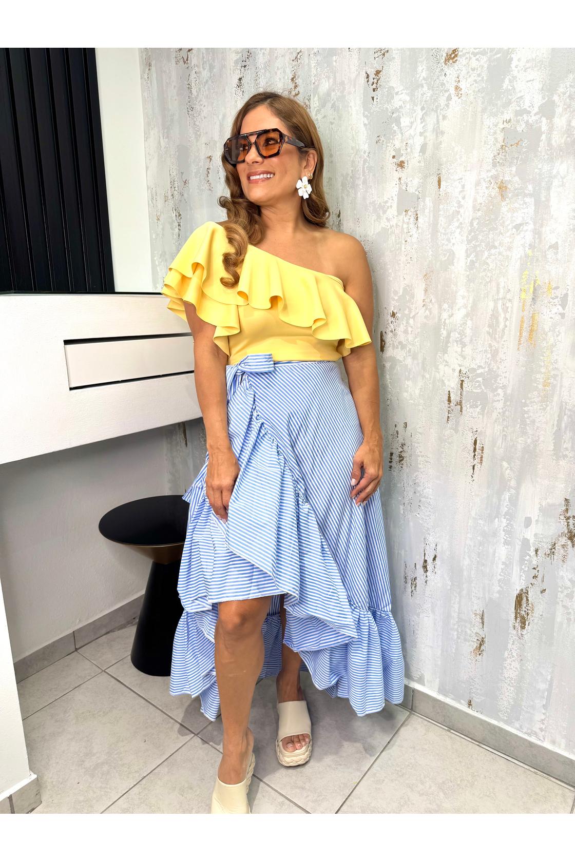 One Shoulder Ruffle Top