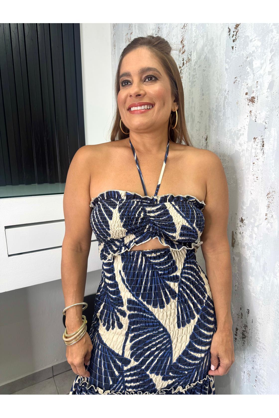 Mermaid Palm Maxi Dress