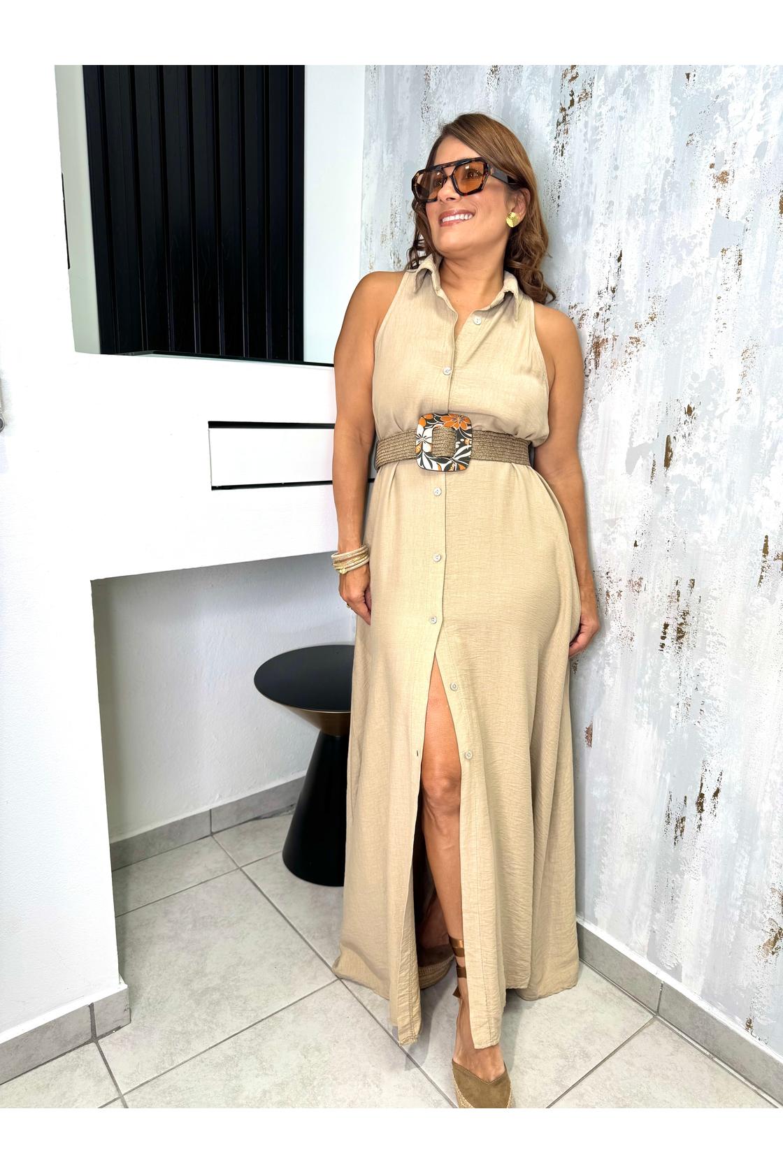 Stephanie Long Button Maxi Dress