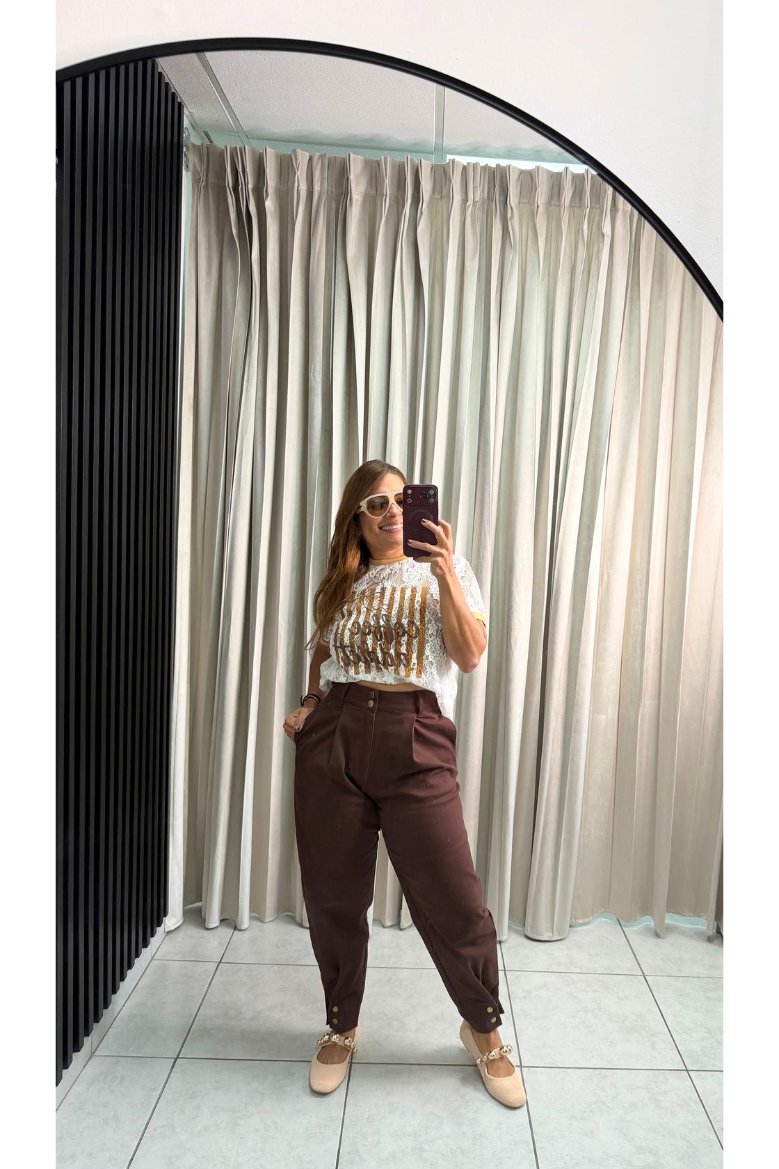 High-Waisted Barrel Leg Pants