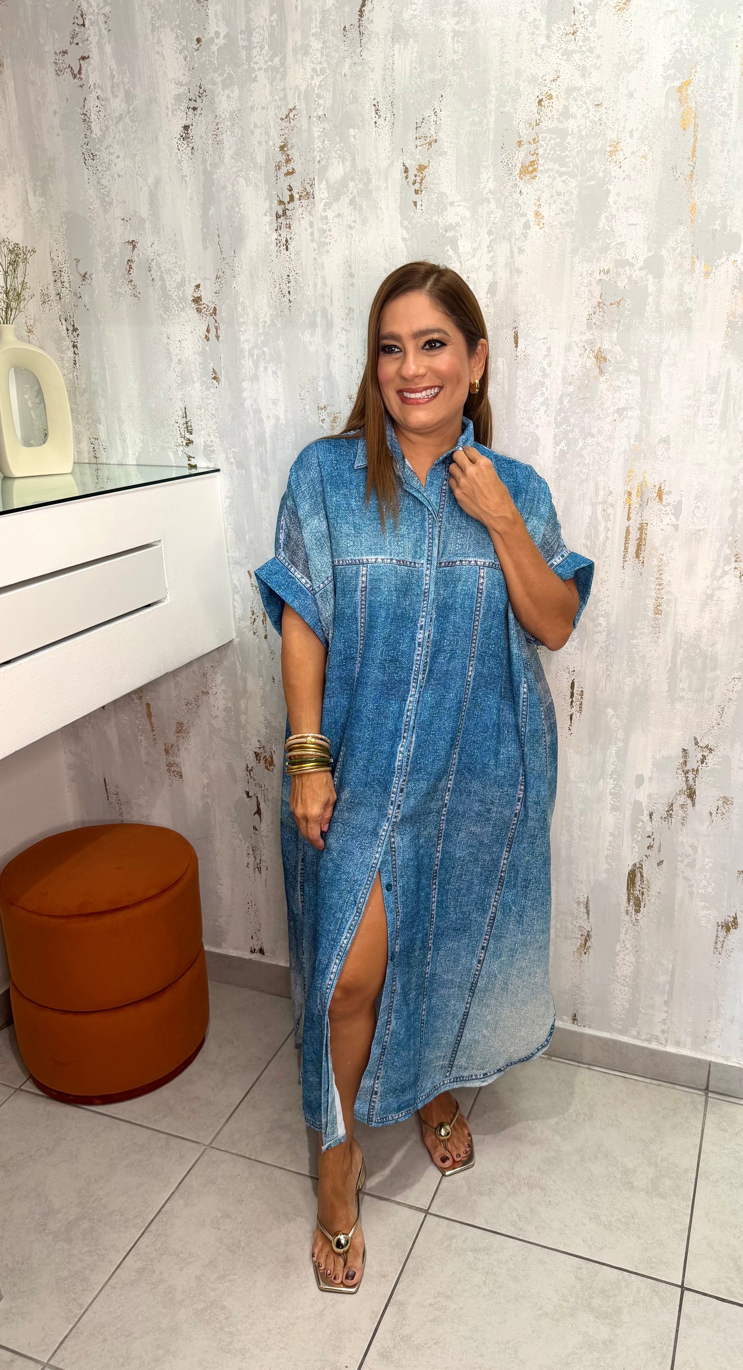Button Denim Dress
