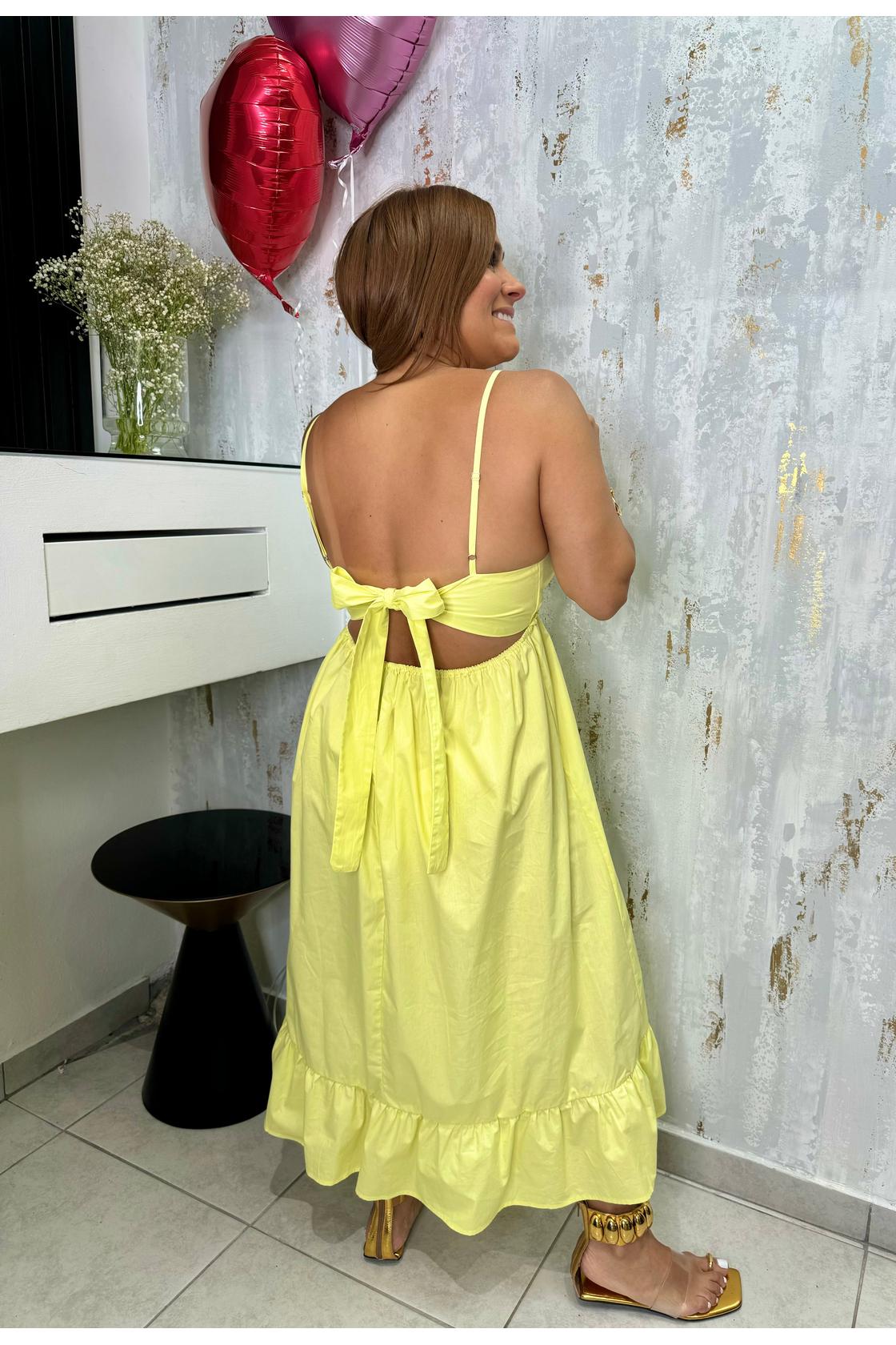 Poplin Cut Out Midi Dress