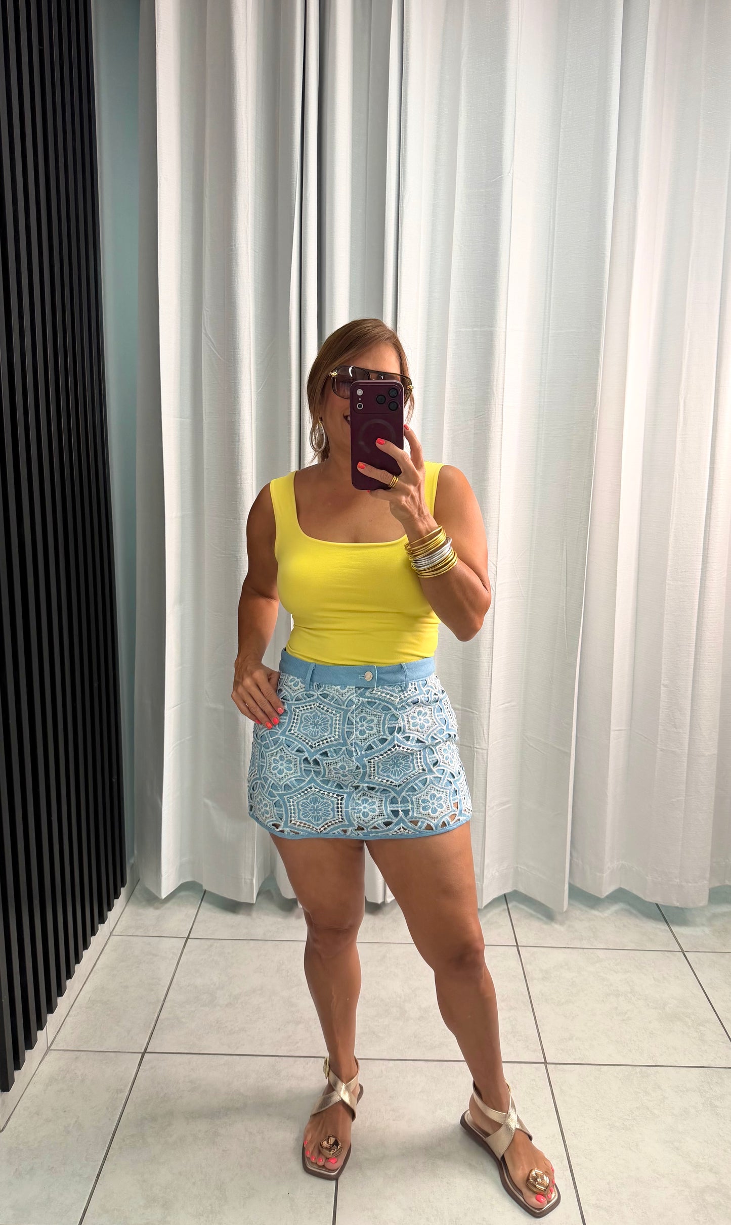 Embroidered Skort