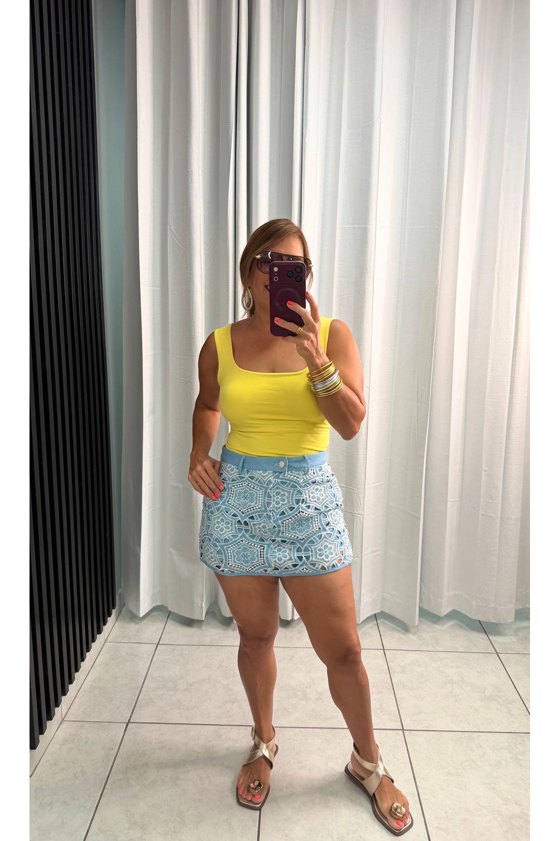 Embroidered Skort