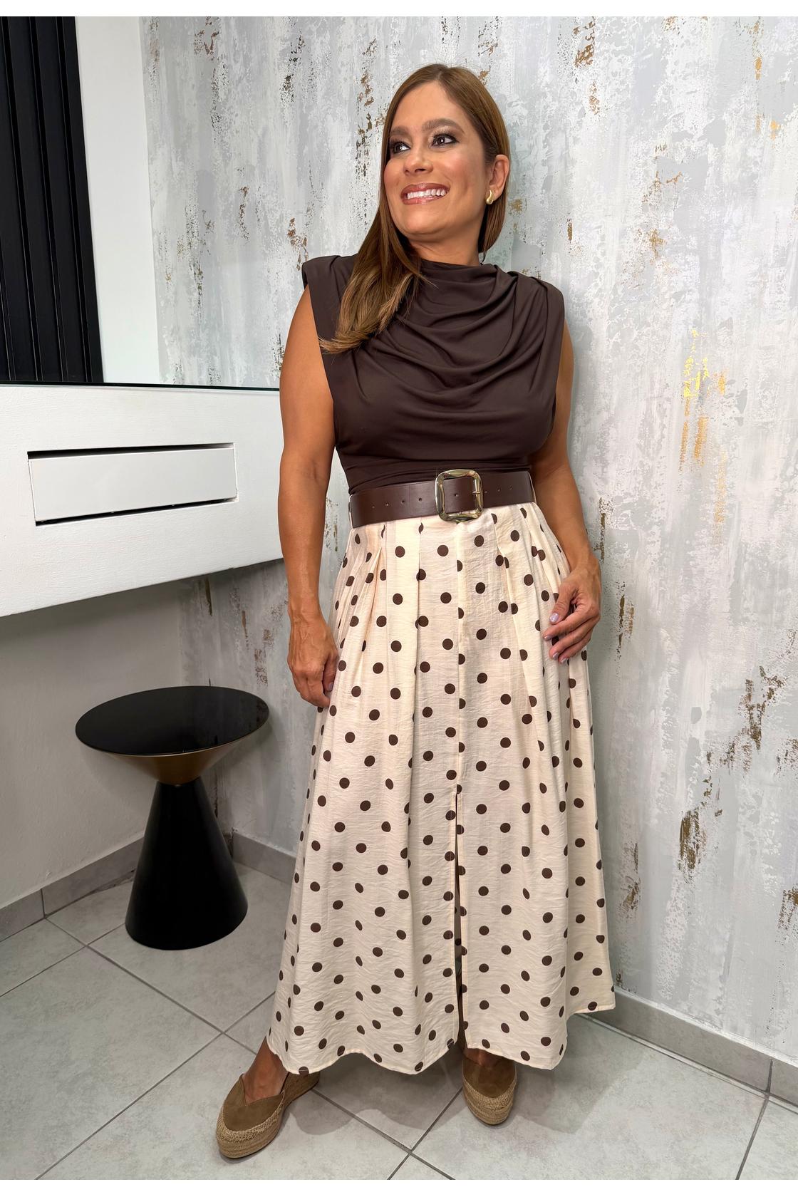 Polka Dots Midi Skirt