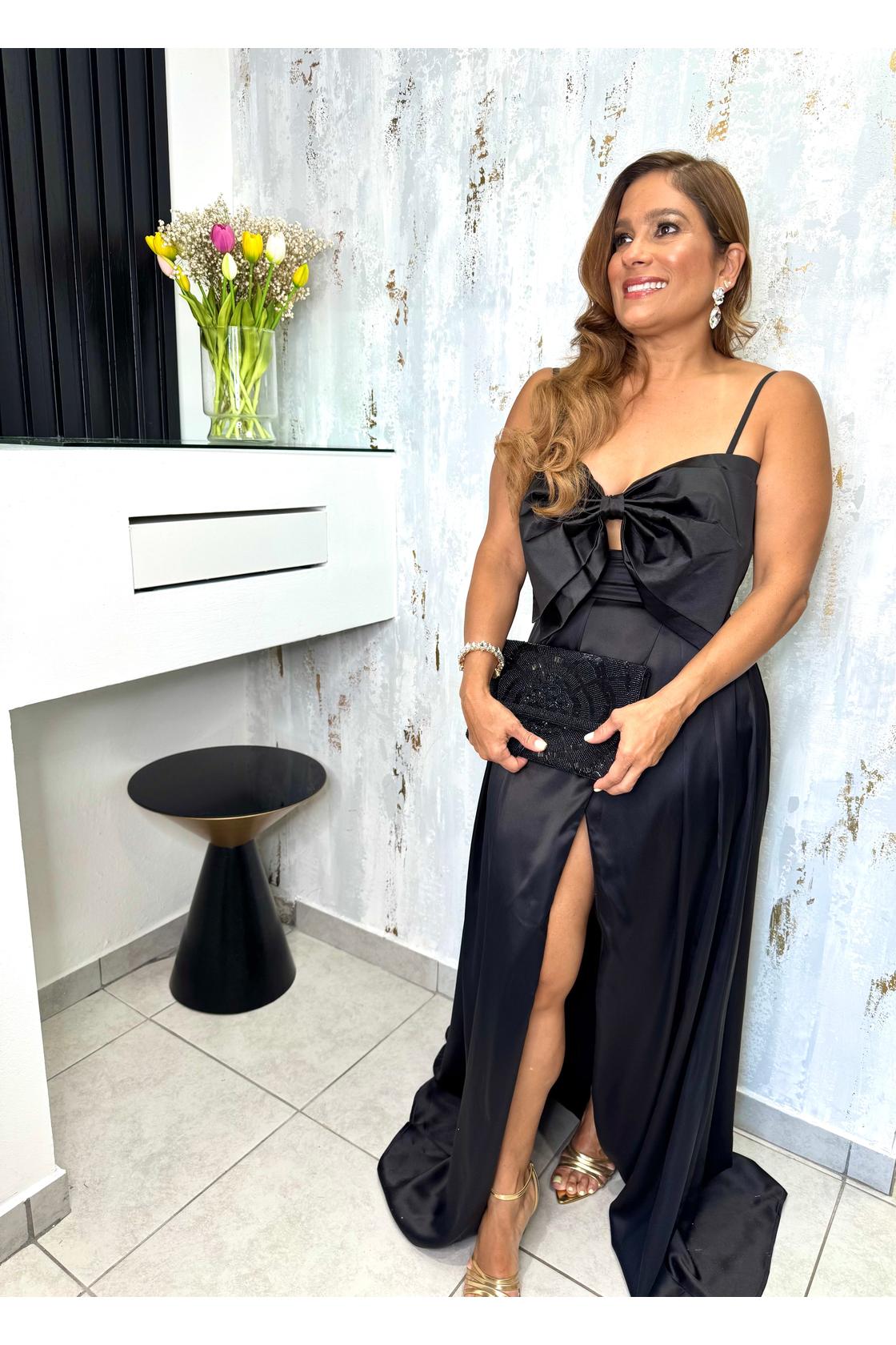Coquette Spaghetti Strap Satin Maxi Dress