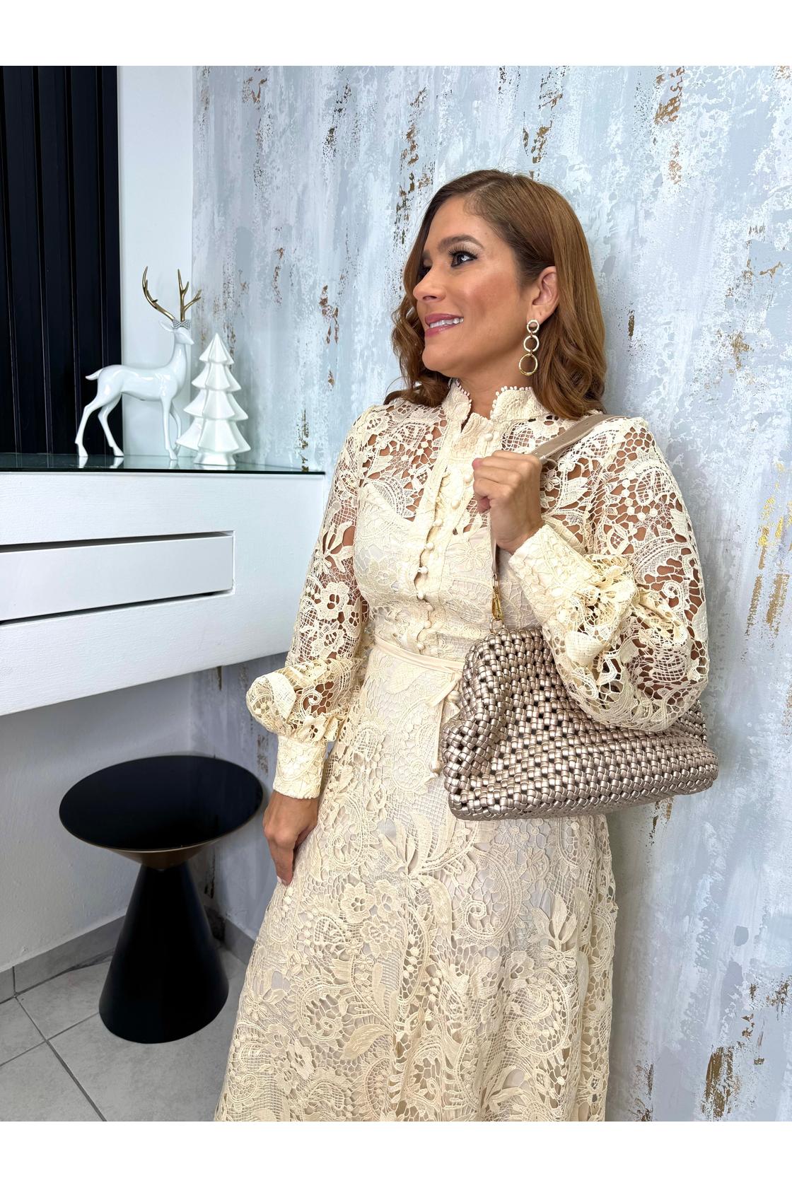 Embroidery Eyelets Maxi Dress