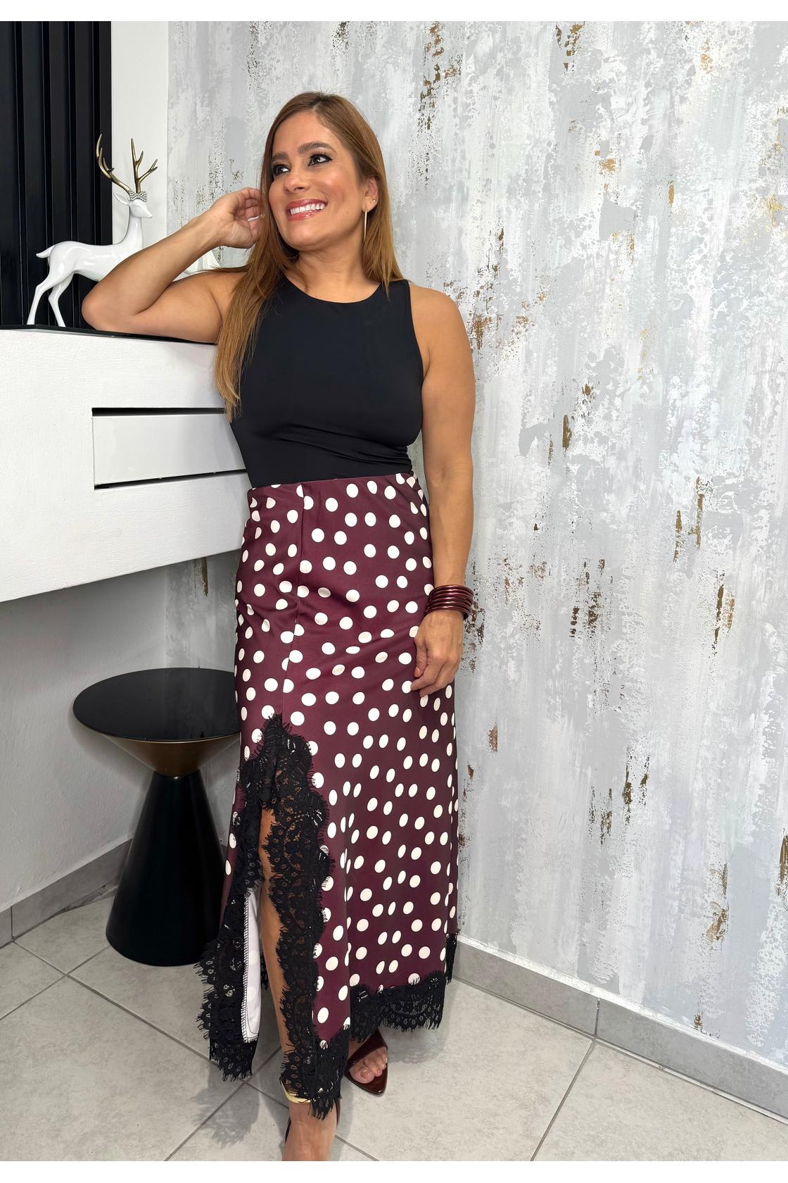 Mermaid Polka Dot Midi Skirt