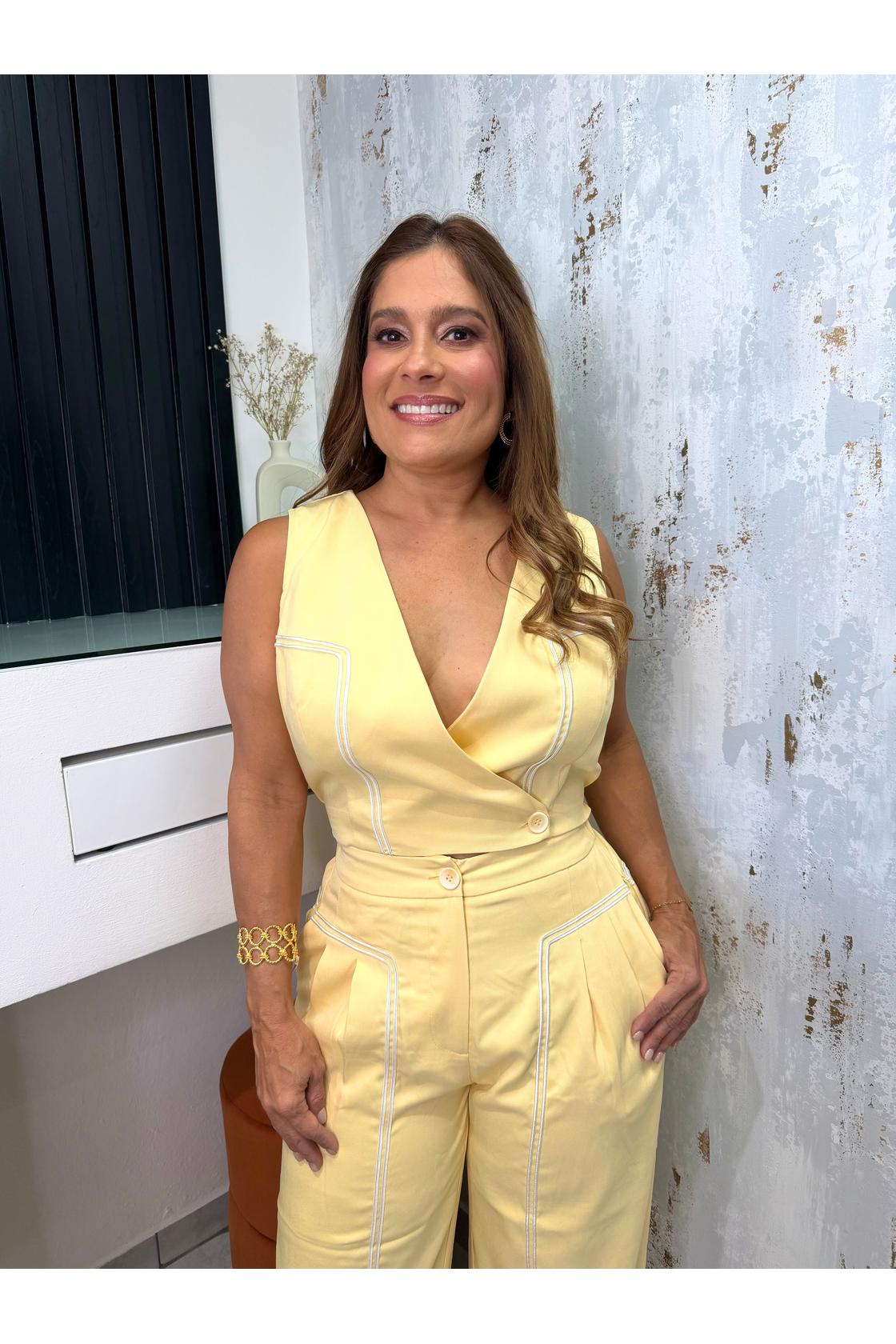 Chic Yellow Two-Piece Set