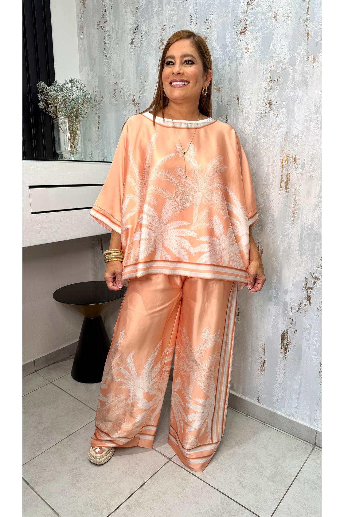 Oversized Blouse And Wide Leg Pants Set
