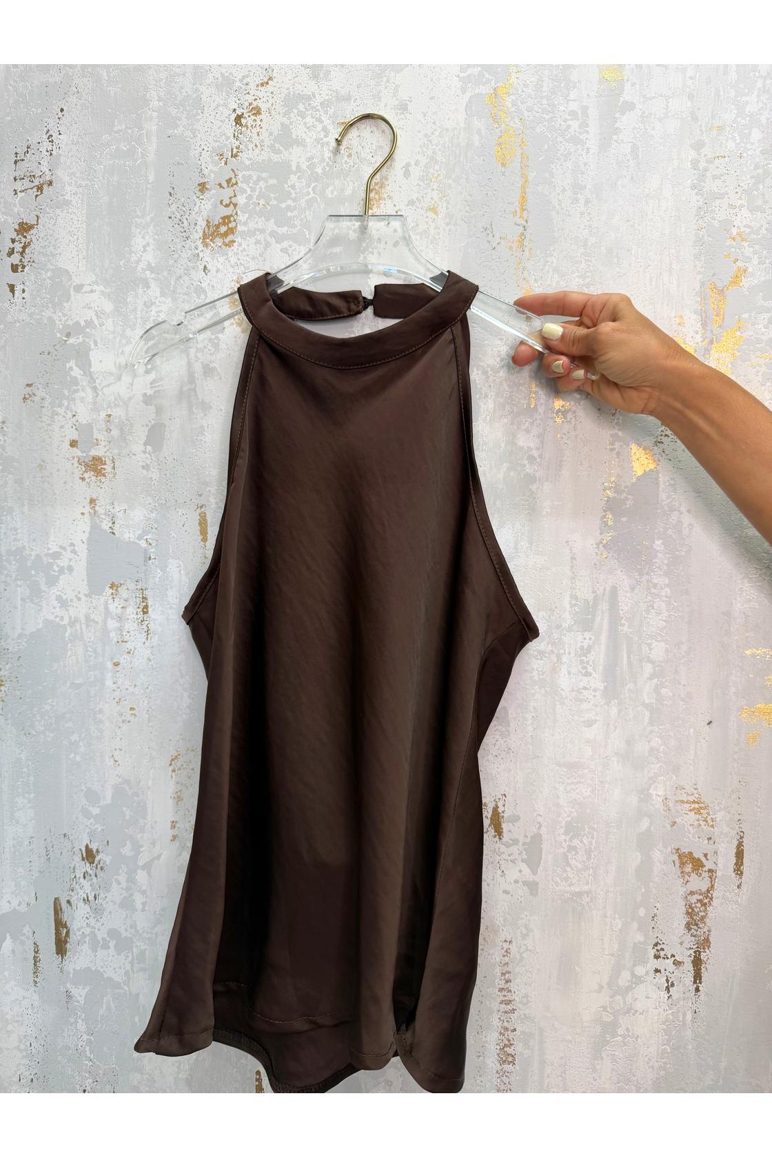 Satin Backless Halter Top