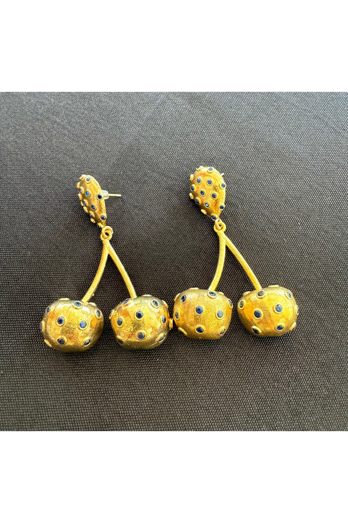 Double cherry drop earrings