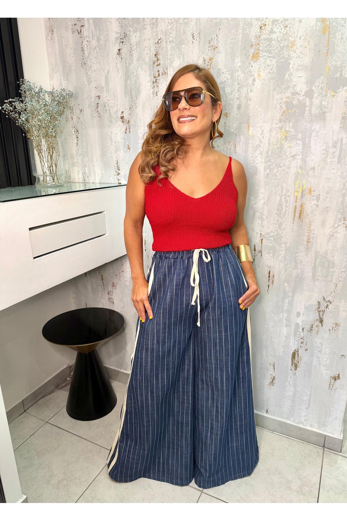 Stripe High Waist Pants