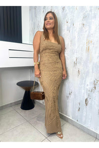 Sexy embroidered Midi Dress