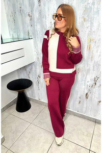 Set Travel Sweater Top Wide Leg Pants