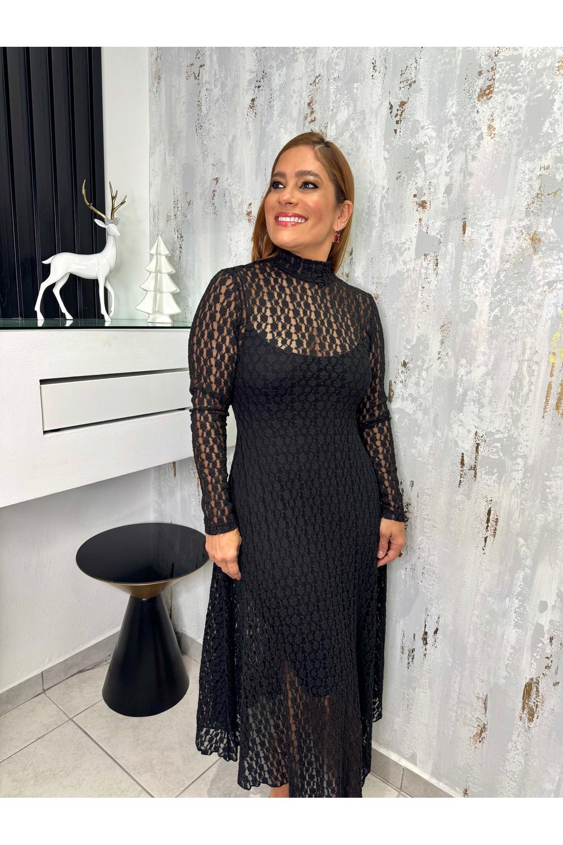 Elegant Mesh Maxi Dress