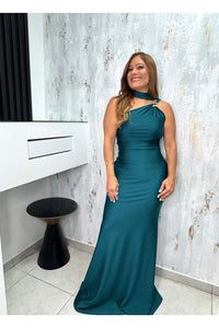 Asymmetric Shoulder Maxi Dress