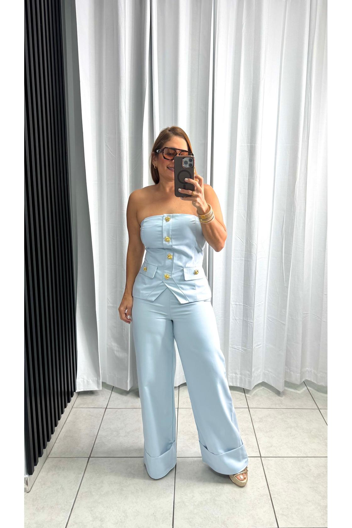 Set Strapless Up top & Wide leg Pants