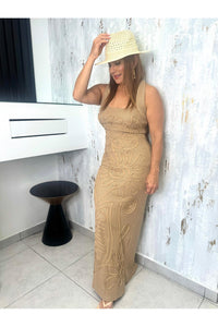 Sexy embroidered Midi Dress