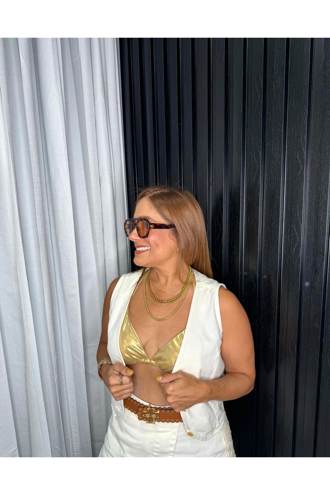 Metallic Bra Top