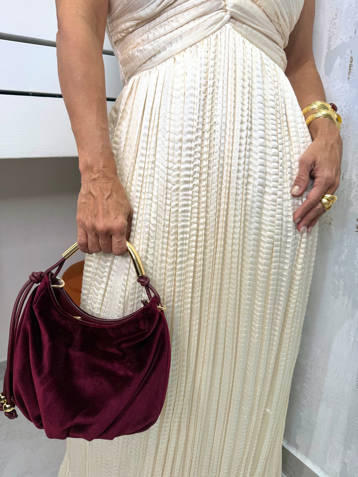 Elegant Pleated Halter Maxi Dress