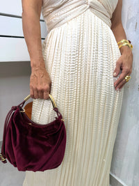 Elegant Pleated Halter Maxi Dress