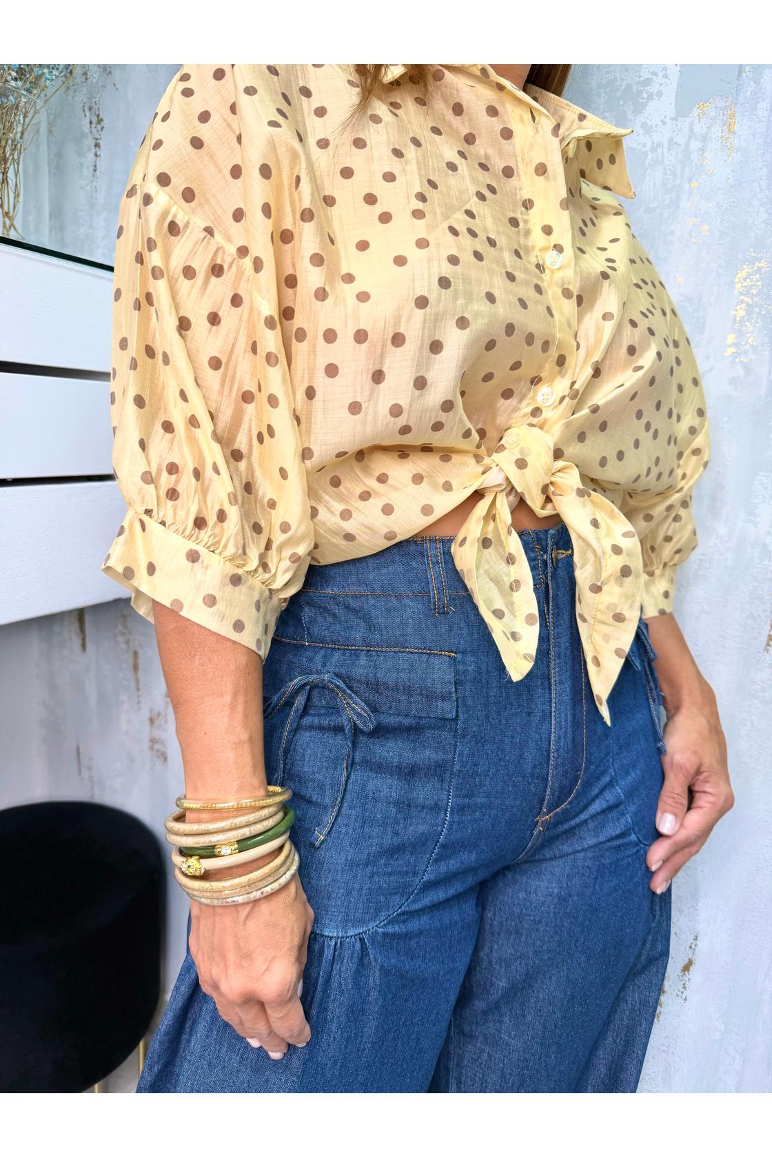 Button Down Polka Dots Blouse