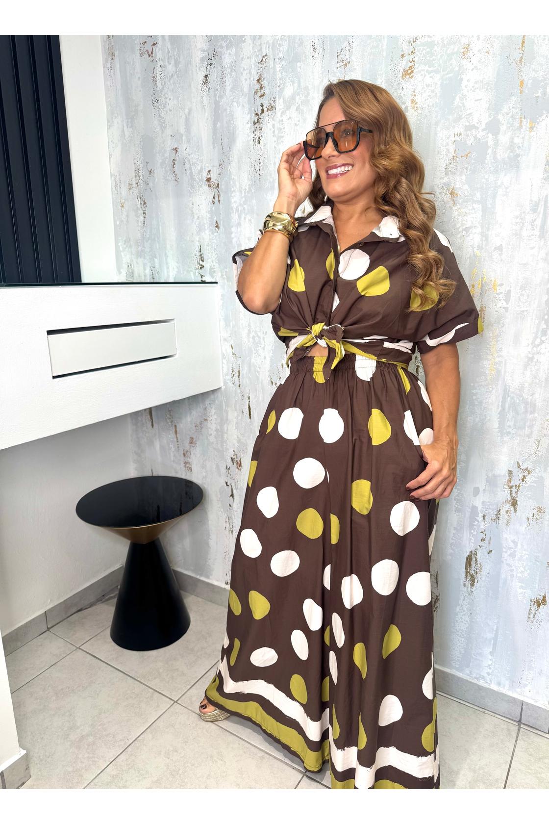 Polka Dots Set Blouse & Pants