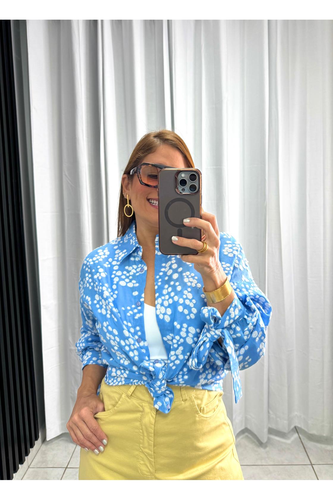 Polka dots Button Blouse