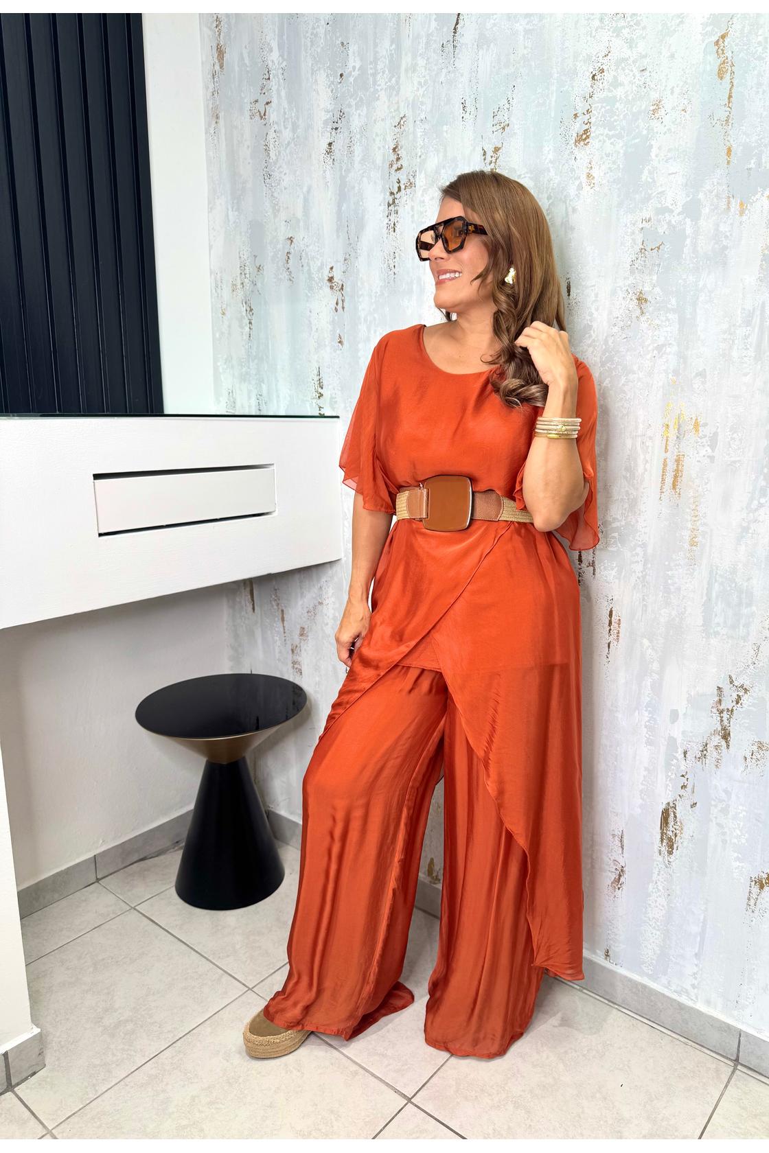 Asymmetrical Set Blouse & Pants