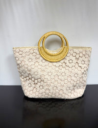 Floral Pattern Design Rounded
Handle Tote Bag