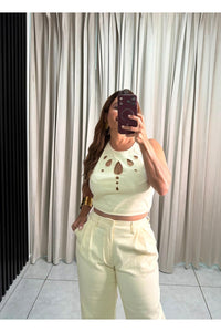 Butter Yellow  Cutout Two-Piece Set