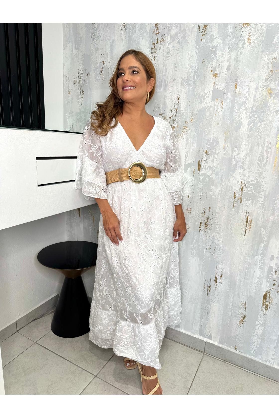 Elegant Multi Layered Hem Hollow Out Maxi Dress