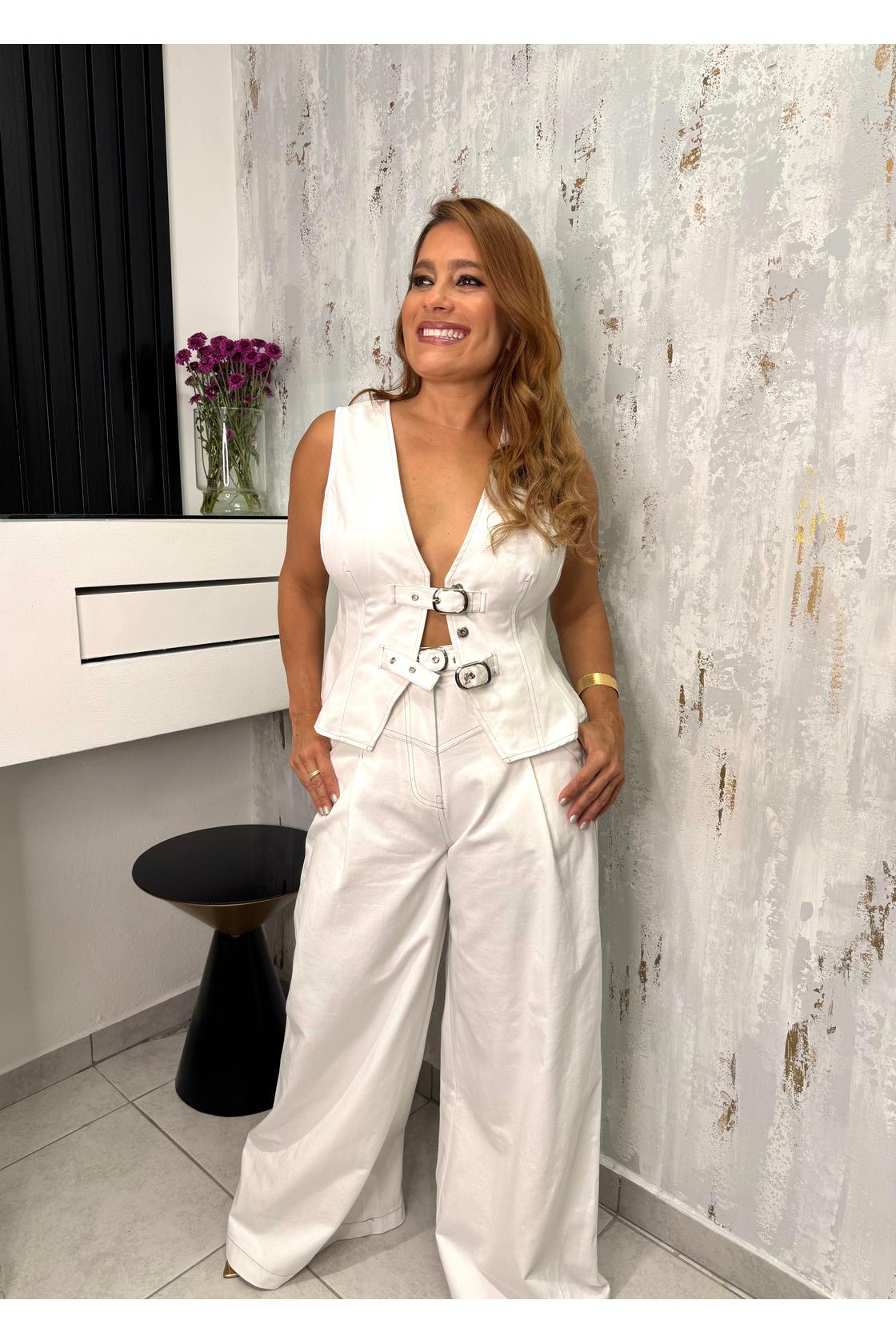 Denim Chic Vest & Pants Set