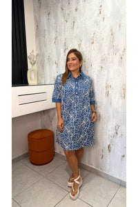Embroidered Denim Dress