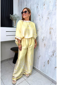 Oversized Blouse And Wide Leg Pants Set