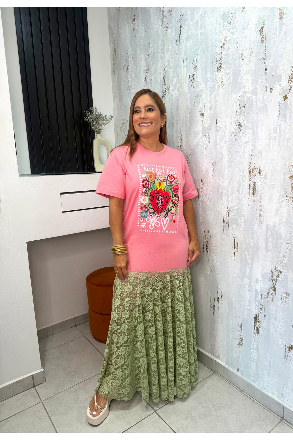 Tshirts Lace Maxi Dress