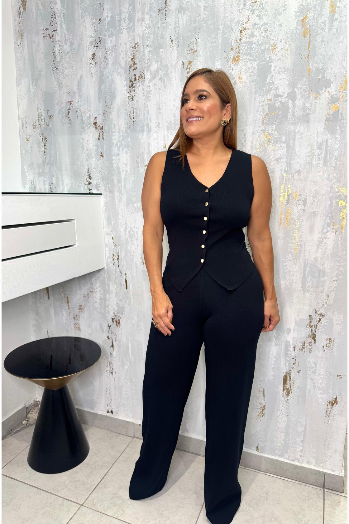 Doris Vest Botton & Pants High Waist