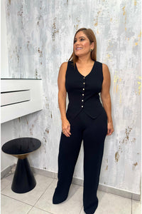 Doris Vest Botton & Pants High Waist