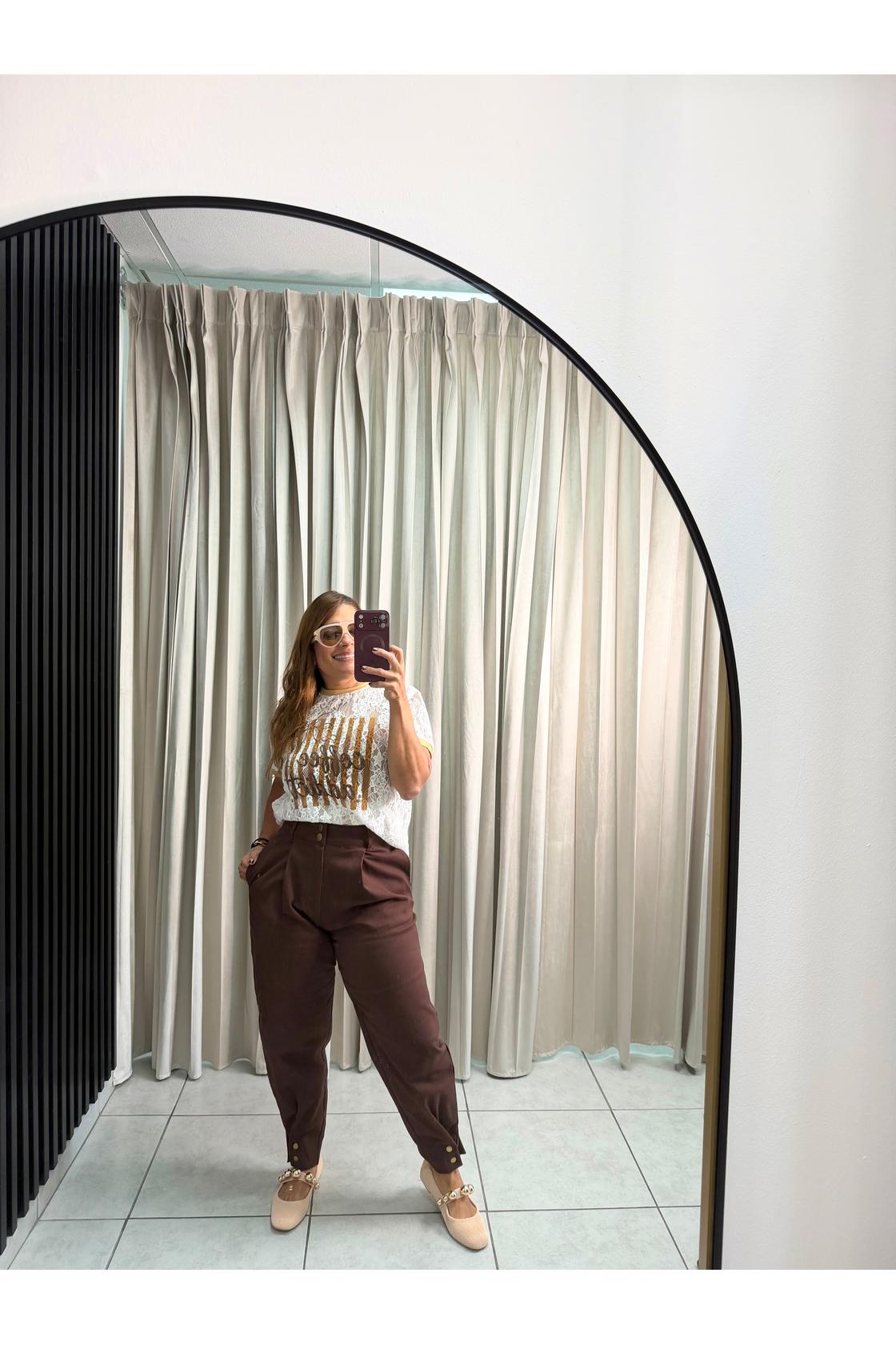 High-Waisted Barrel Leg Pants
