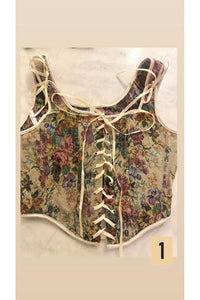 Floral Lace Trim Corset Bustier Top
