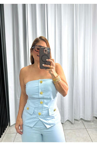 Set Strapless Up top & Wide leg Pants