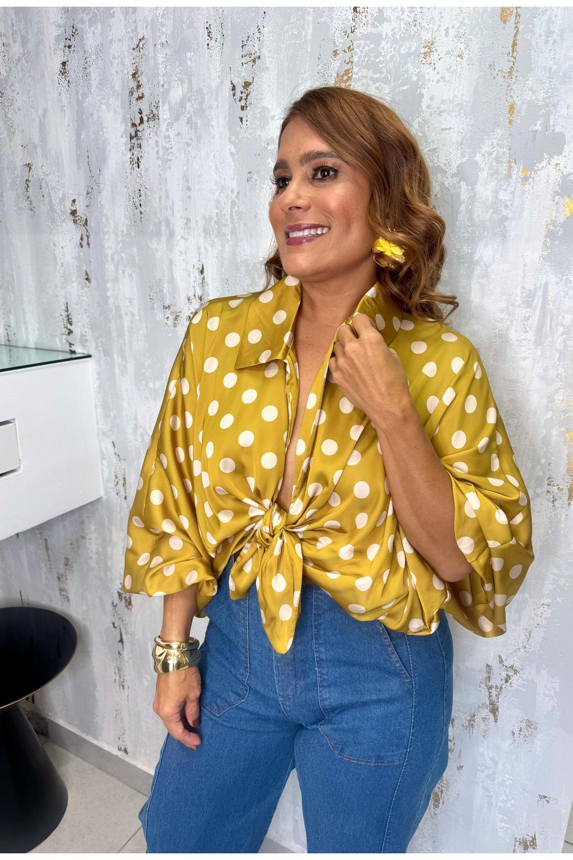 Polka dots Front Tie Top