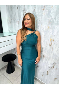 Asymmetric Shoulder Maxi Dress