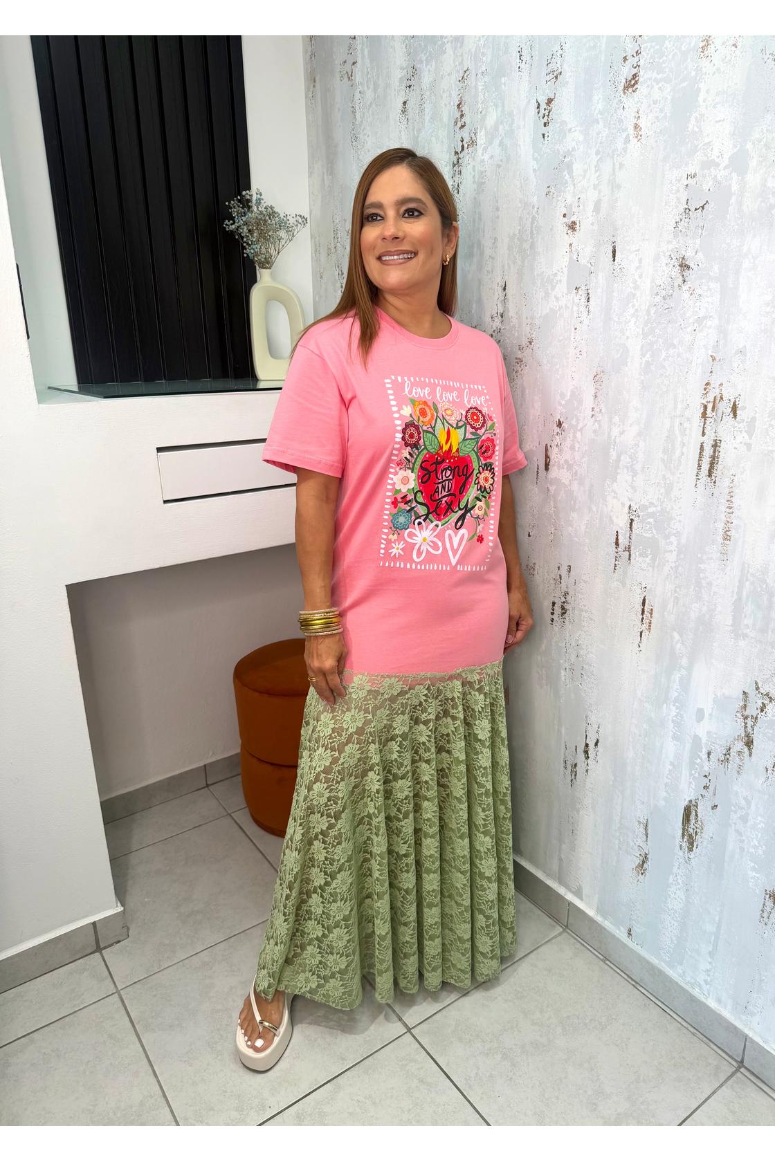 Tshirts Lace Maxi Dress
