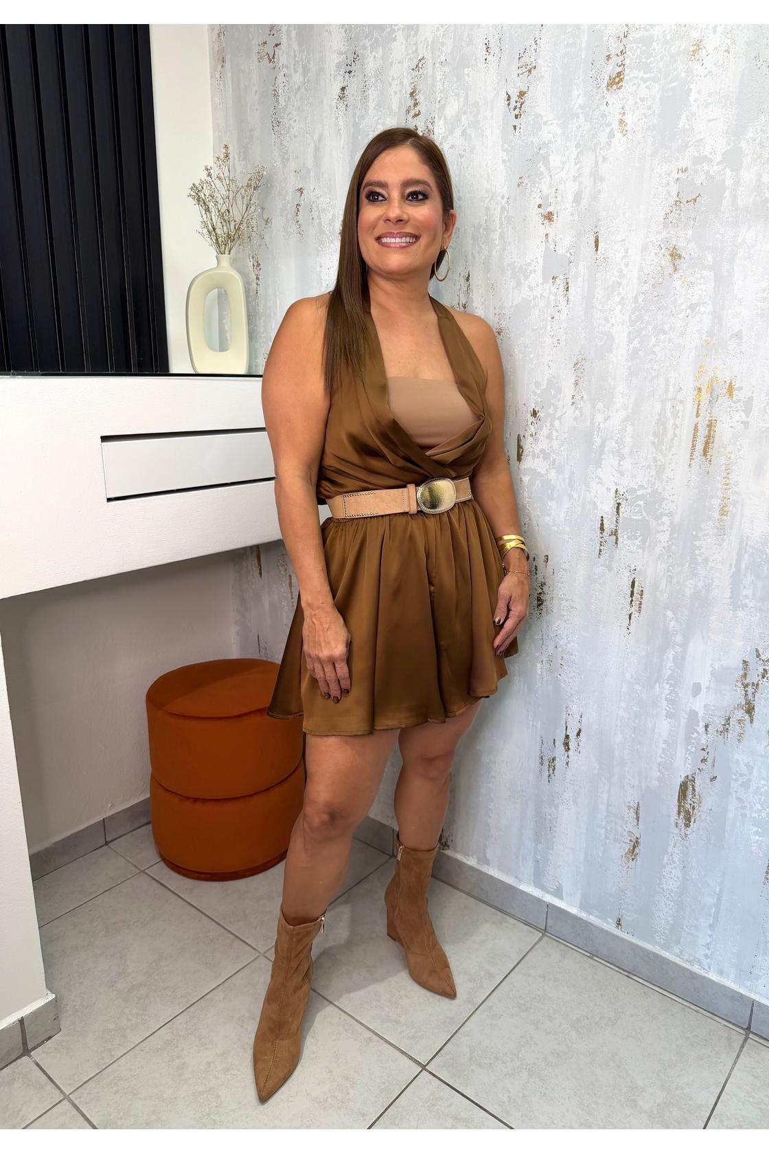 Draped Halter Romper