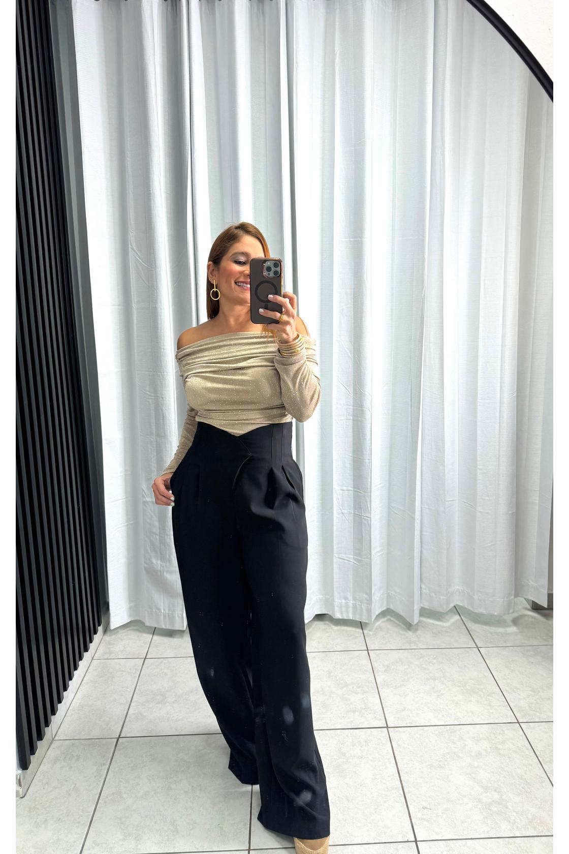 Off Shoulder With Stone Blouse