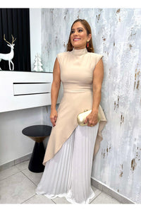 Solid High Low Blouse & Pants Set