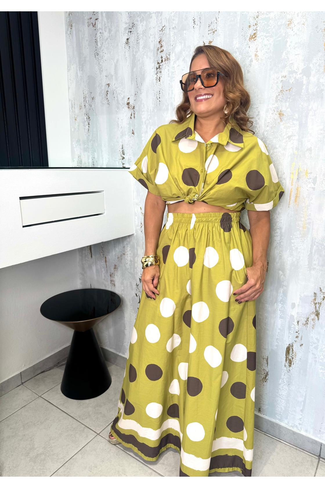 Polka Dots Set Blouse & Pants